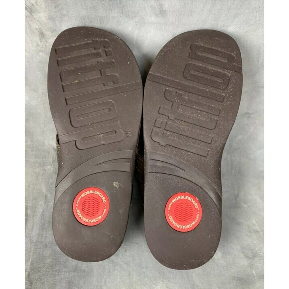 Fitflop Brown Bronze Leather Flip Flop Sandal Shoe Women Sz 9  OH09 - Picture 8 of 8